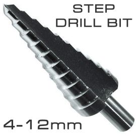 Quality Step Drill Bit Cone Multi Cutter - 4 - 12mm