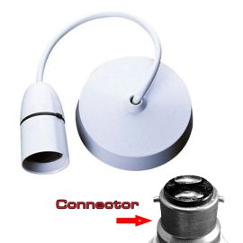 6" Pendant  Fitting Light Ceiling Rose White B22 Bayonet 