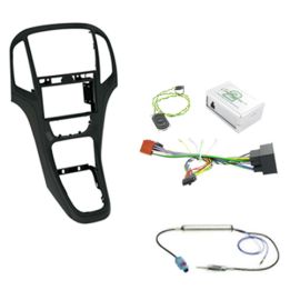 Vauxhall Astra J Car Stereo Fitting Kit Facia Panel And Steering Control - Black