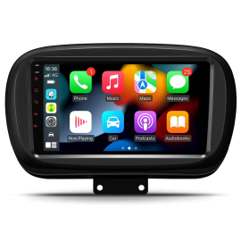 PEP9150XF 9'' Large IPS Screen Car Stereo Multimedia Player Android with Built-in CarPlay & Android Auto Custom Fit for FIAT 500X 2015-2020