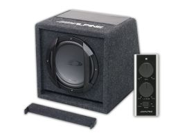Alpine SWE-815 300W 8" Active Subwoofer, With Custom Enclosure, Remote Control, 4Ω Single Voice Coil