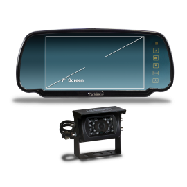 7" Mirror Monitor Reversing Parking Camera & Wiring Kit - For Trucks Vans Lorry