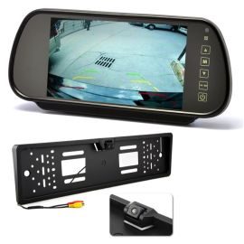 7" Inch Mirror Monitor Screen + Car Numberplate Reverse Parking Camera Kit