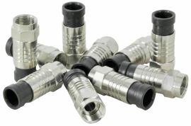 Professional F Type Snap Seal Crimp End Nickel x 10